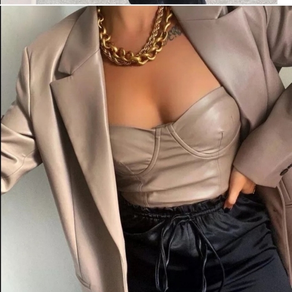 ZARA FAUX LEATHER OVERSIZED BLAZER  Size S and M - Picture 8 of 16